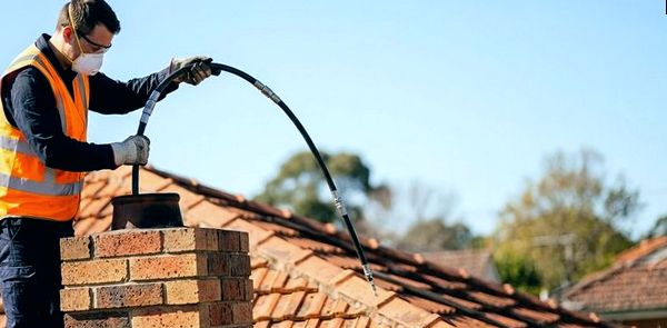 Two sweeps working rods and scope gear at a flue
